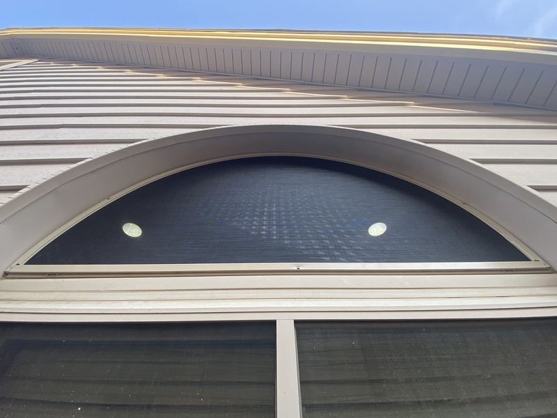 Arched transom window solar screen