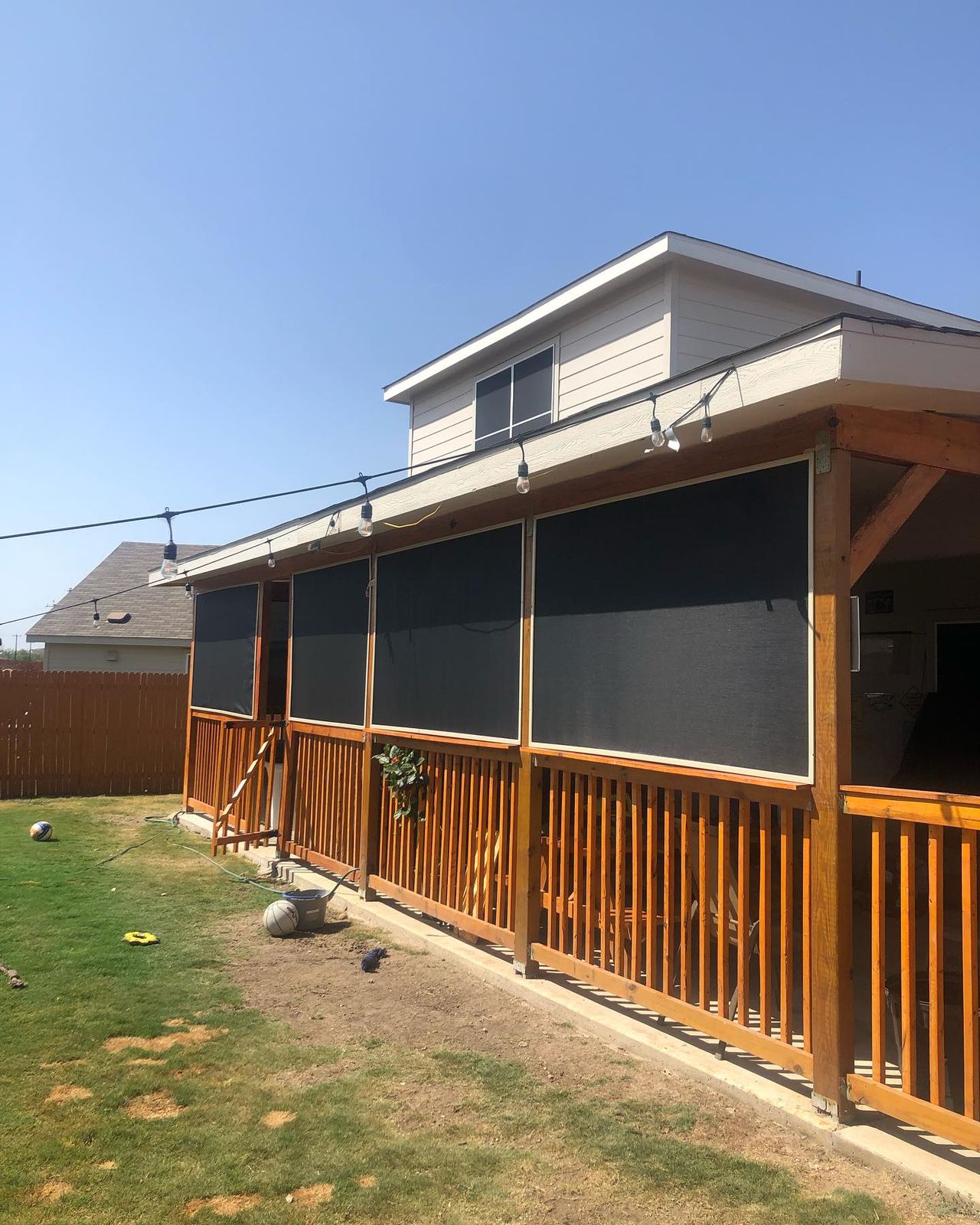 Large porch solar screen enclosure